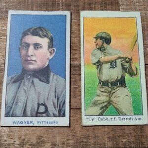2x 1909 E90-1 American Caramel card Ty Cobb Honus Wagner custom Baseball cards